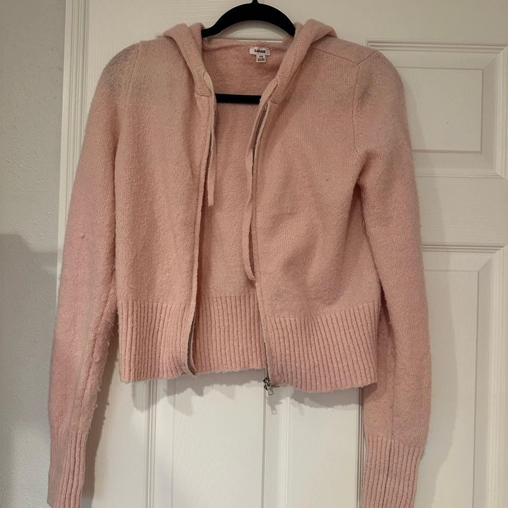 Garage Pink Hooded Cardigan